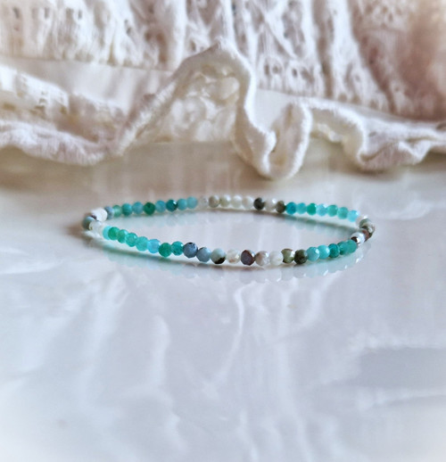 Ombré náramek*larimar*amazonit*broušený — foto 3