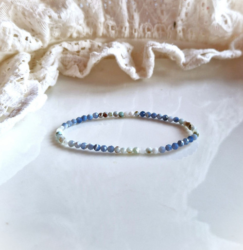Ombré náramek*larimar*modrý opál*broušený — foto 6