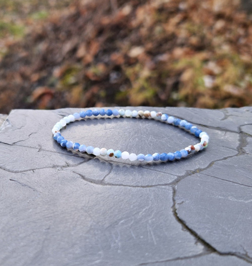 Ombré náramek*larimar*modrý opál*broušený — foto 2