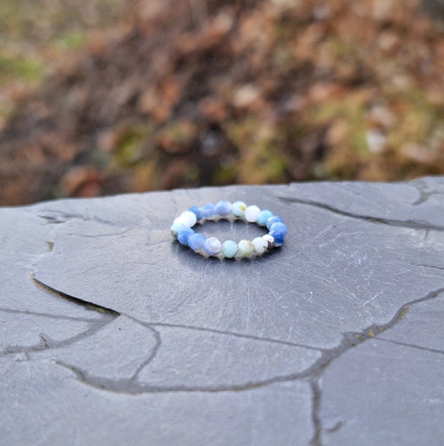 Ombré prsten*larimar*modrý opál*broušený — foto 2