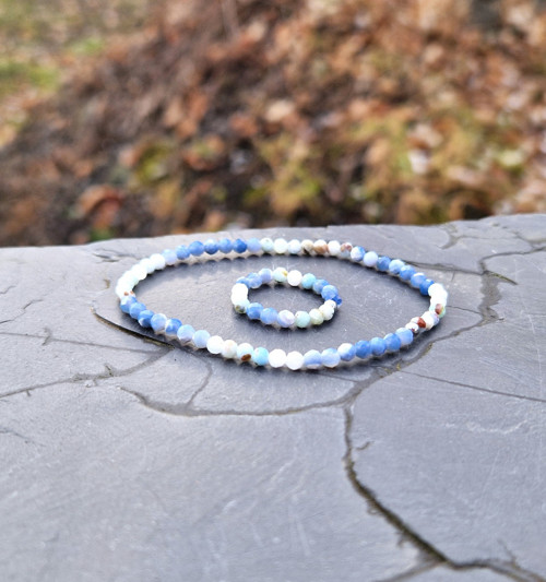 Ombré prsten*larimar*modrý opál*broušený — foto 3