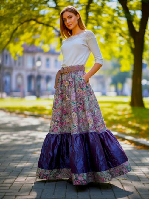 Dlouhá letní sukně šustivá — foto 2