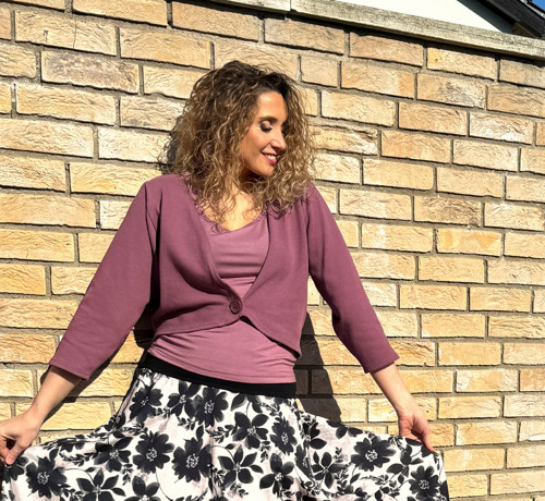 Kardigan krátký mauve — foto 6