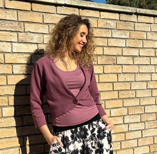 Kardigan krátký mauve — foto 2