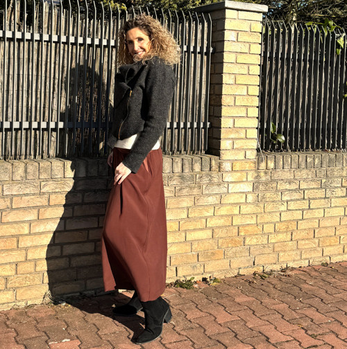 Kalhotová sukně maxi palisandr — foto 3