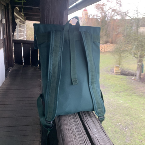 Zelený vzor + přední kapsa na zip — foto 5