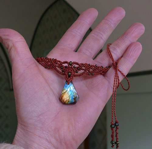 Macramé Choker s Labradoritem — foto 3