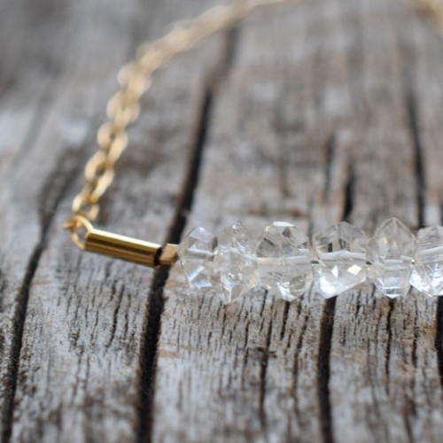 Hekimer diamond, gold filled náhrdelník — foto 3