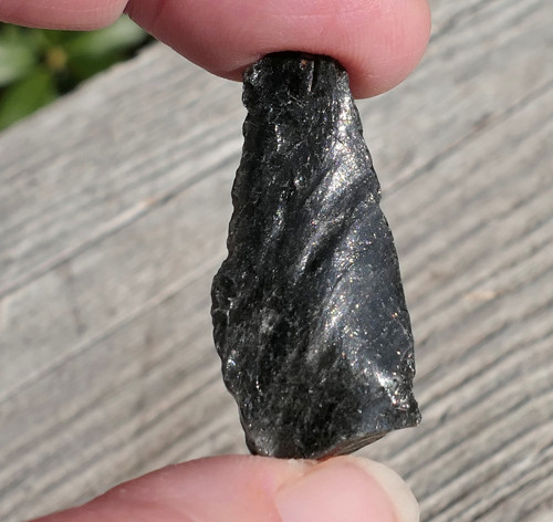 Surový obsidián stříbrný V2586 — foto 5