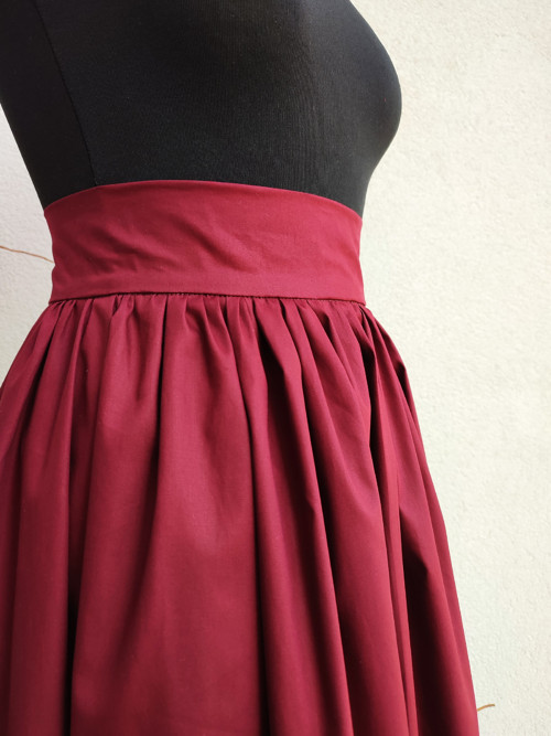 Dlouhá Bordó Sukně - Zip — foto 4