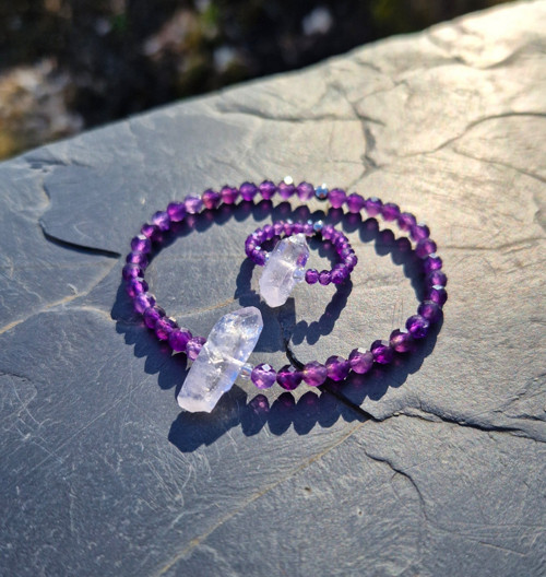 Diamant Herkimer purple*ametyst*prsten — foto 6