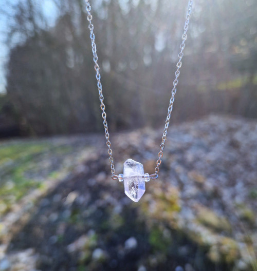 Diamant Herkimer purple*ocel*náhrdelník — foto 6