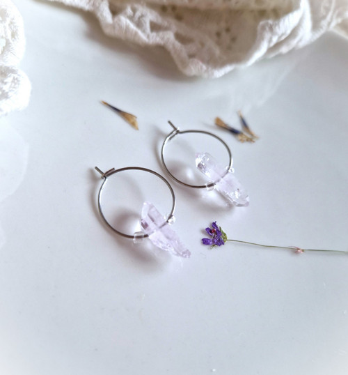 Diamant Herkimer purple*ocel*náušnice*kruhy — foto 3