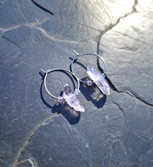 Diamant Herkimer purple*ocel*náušnice*kruhy — foto 2