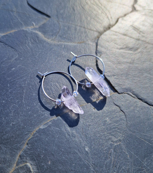 Diamant Herkimer purple*ocel*náušnice*kruhy — foto 4