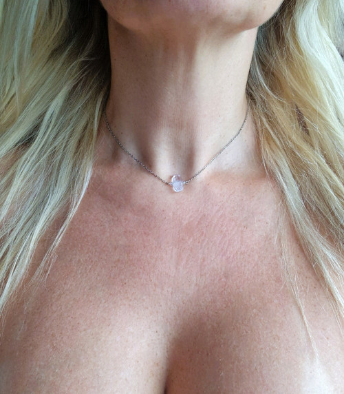 Diamant Herkimer purple*ocel*náhrdelník — foto 3
