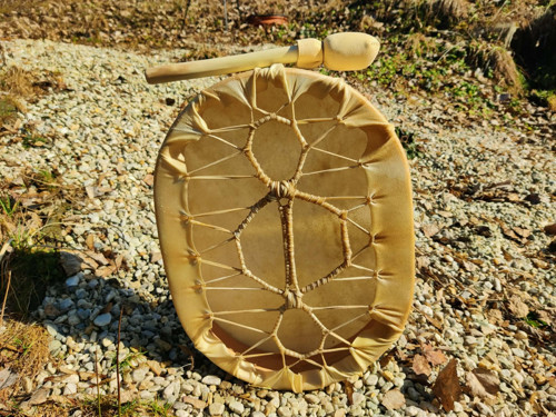 Šamanský buben 46x34cm - "Tři Slunce" — foto 2