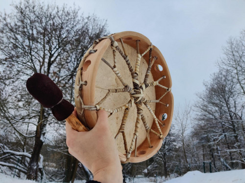 Šamanský buben 30cm - "Kvítek života" — foto 3