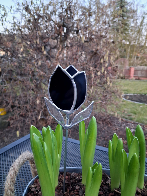 Tulipán - vitrážový zápich — foto 2