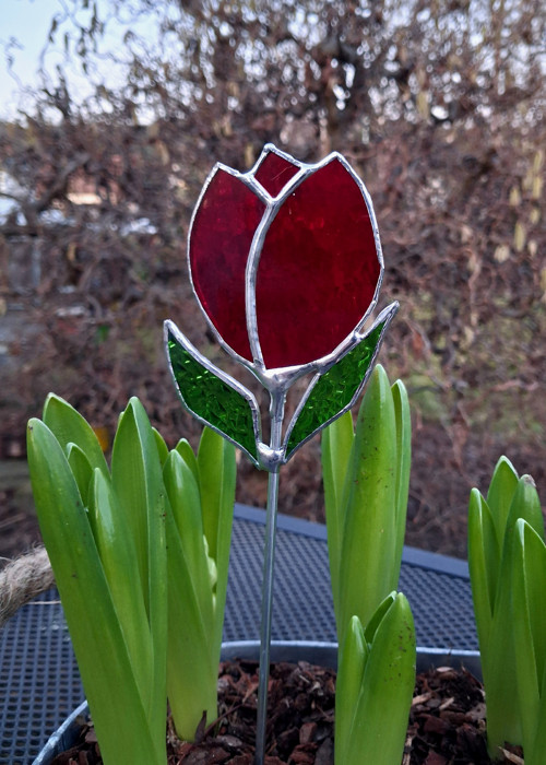 Tulipán - vitrážový zápich — foto 3
