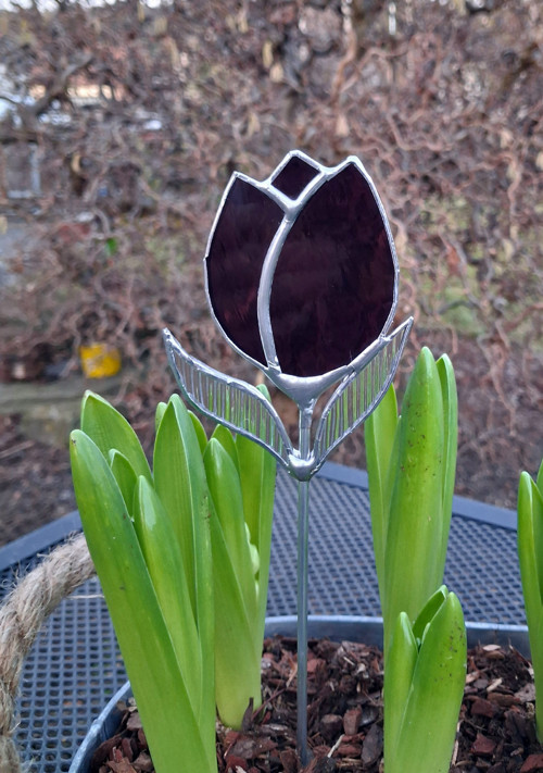 Tulipán - vitrážový zápich — foto 4