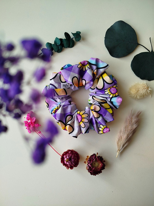 Gini HEDVÁBNÁ scrunchie M- SUNNY DAY — foto 2