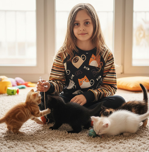 Mikina s kočičkami — foto 4