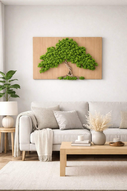 Mechový obraz, strom, 40x60 — foto 3