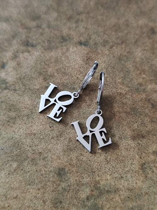 LOVE - náušnice stříbrné — foto 2