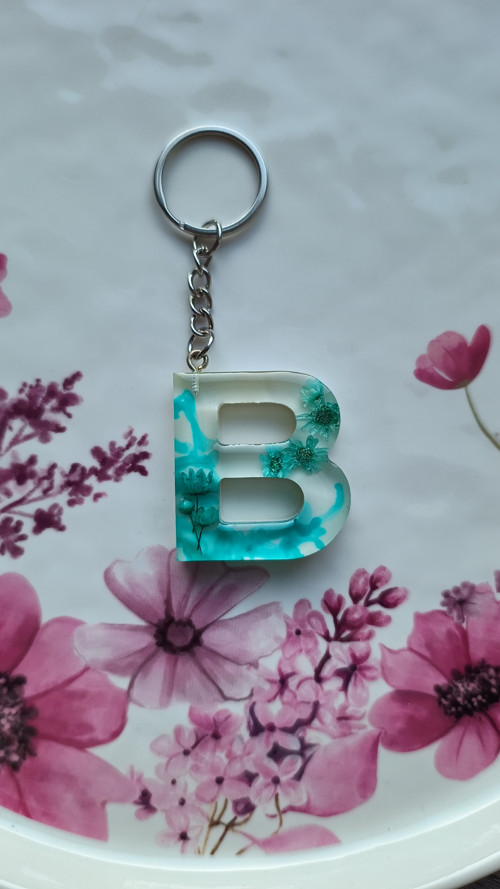 Letter "B" Turquoise Flower Art — foto 2