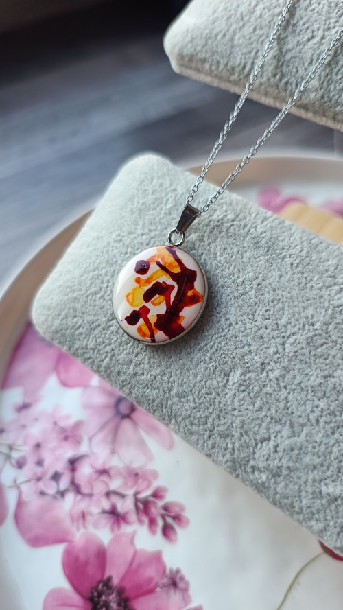 Náhrdelník - Yellow Red Art — foto 4