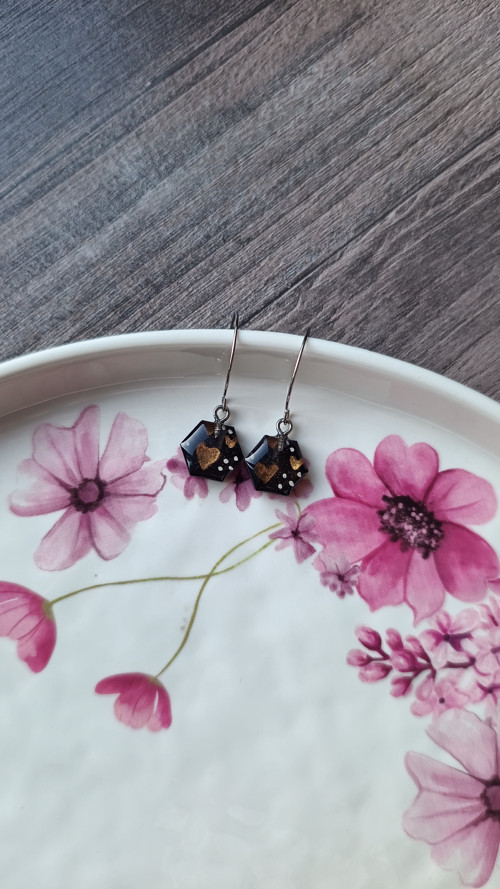 Náušnice - Hexagon Black Art — foto 2