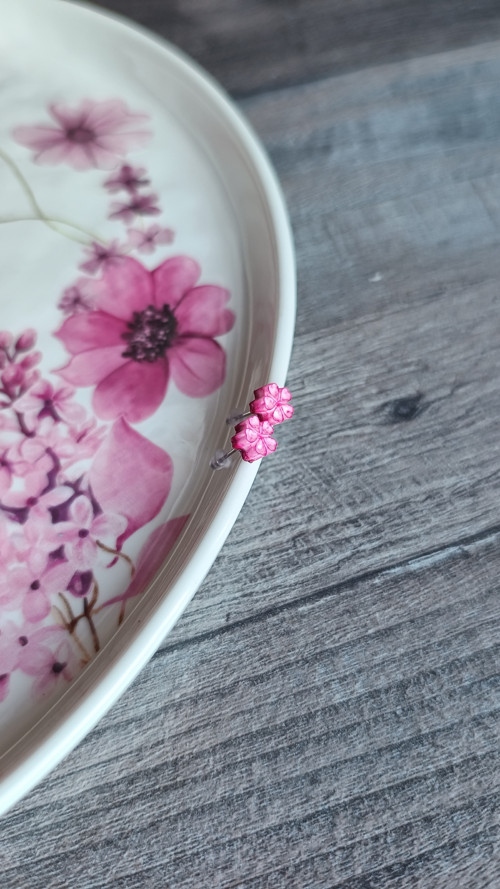 Náušnice - Mini Flower Pink — foto 3