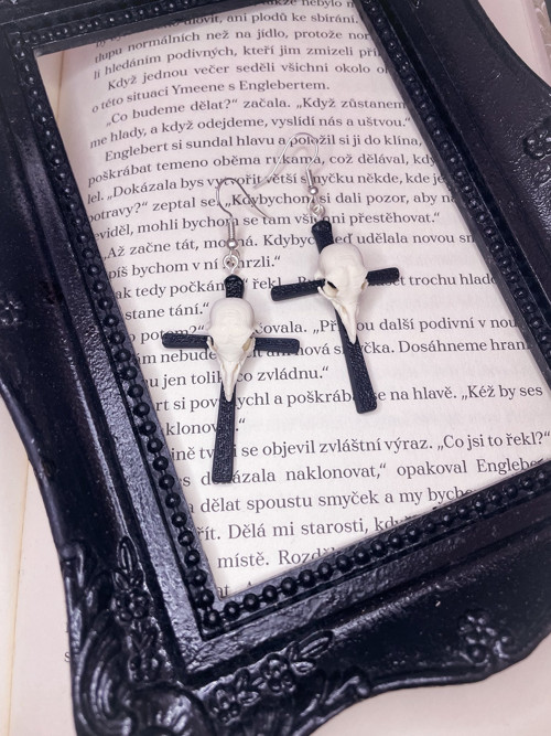 Náušnice Alternative Osteology Kříž lebka — foto 3