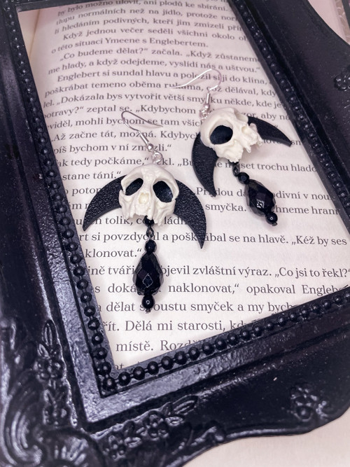 Náušnice Alternative Osteology Moon lebka — foto 2
