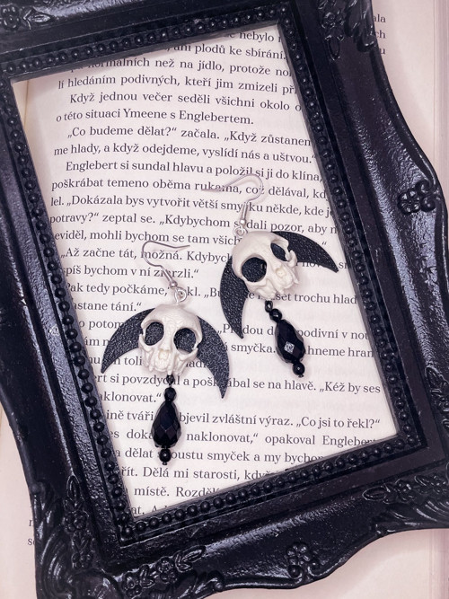 Náušnice Alternative Osteology Moon lebka — foto 3