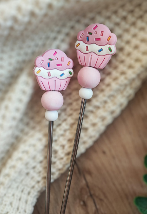 Ozdobné pletací jehlice cupcake — foto 2