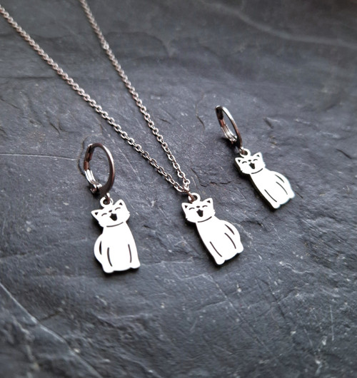 Ocelové náušnice*mňoukající kočička — foto 3