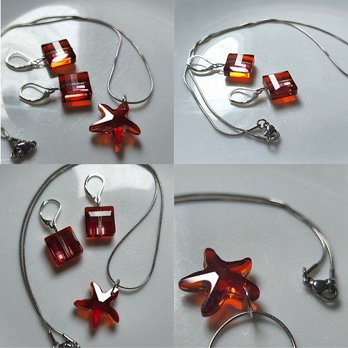 Sada - náušnice a řetízek, Swarovski. — foto 6