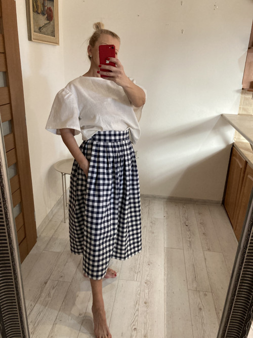 ..ako GinGHAM vánok... sukňa modro/biela — foto 3