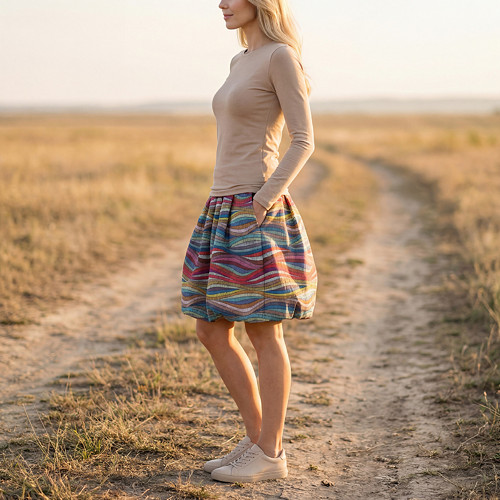 Balónová sukně BELLA - vlnky — foto 3