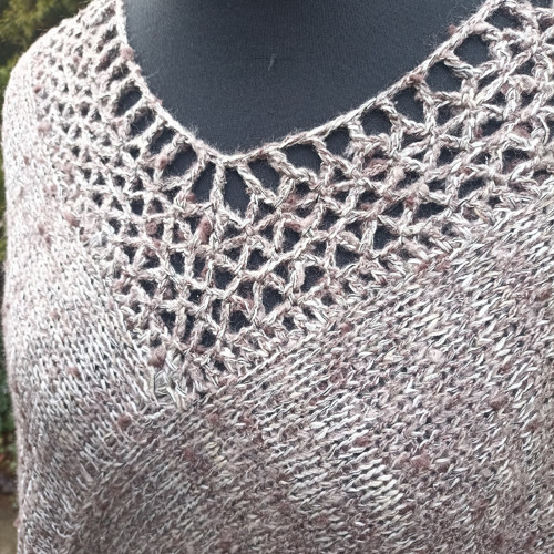 Pletené melírované pončo — foto 6