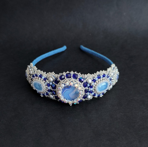 THALASSA -Beaded Embroidery čelenka — foto 4