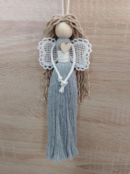Macramé andělka, 23 cm — foto 2