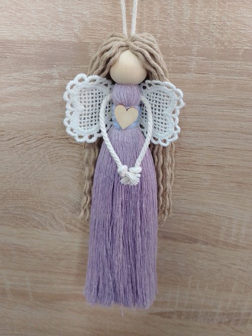 Macramé andělka, 23 cm — foto 2