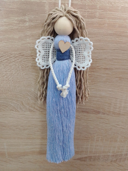 Macramé andělka, 23 cm — foto 2