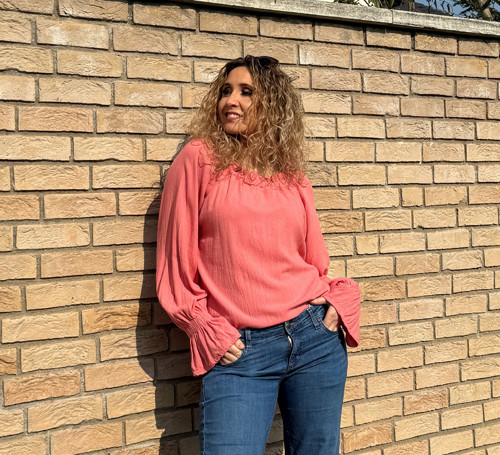Tunika se lnem lososová — foto 2
