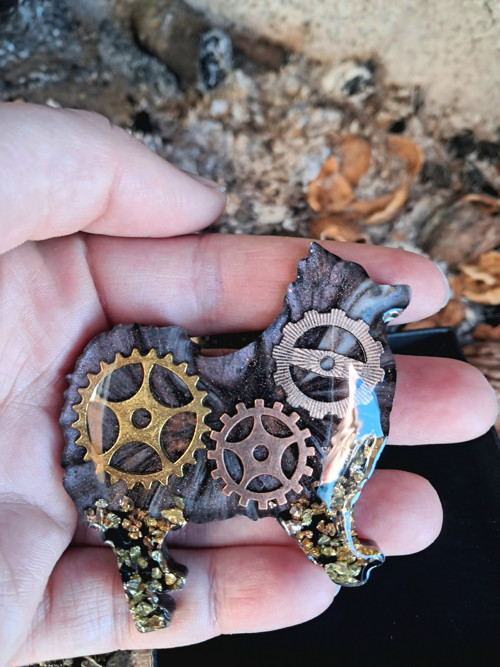 Steampunk brož pes — foto 4
