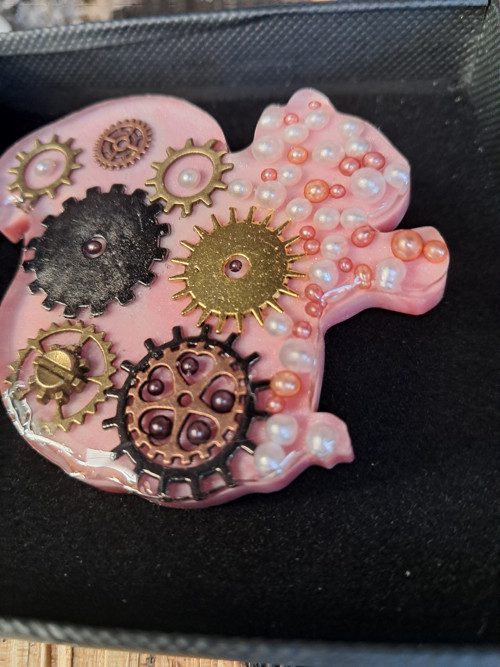 Steampunk brož veverka — foto 3