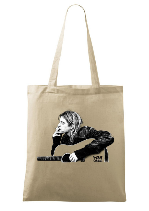 PEVNÁ plátěná taška "Kurt Cobain & Guitar"